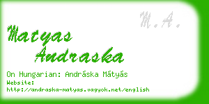 matyas andraska business card